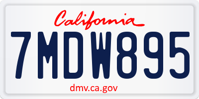 CA license plate 7MDW895
