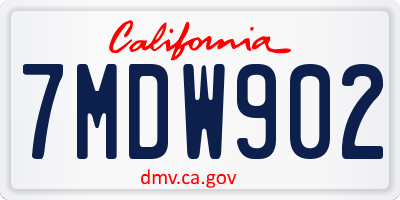CA license plate 7MDW902