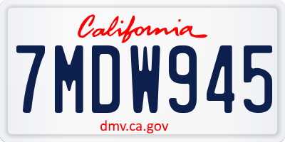CA license plate 7MDW945