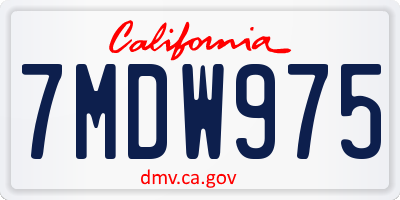 CA license plate 7MDW975