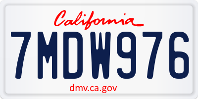 CA license plate 7MDW976