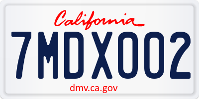 CA license plate 7MDX002