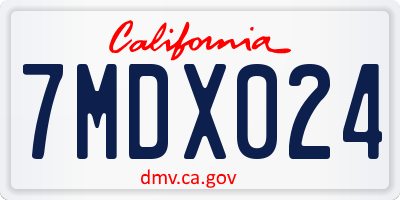 CA license plate 7MDX024