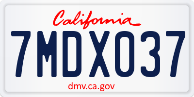 CA license plate 7MDX037