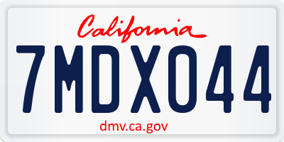 CA license plate 7MDX044