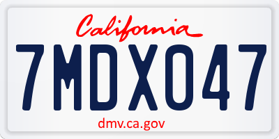 CA license plate 7MDX047