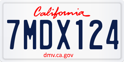CA license plate 7MDX124