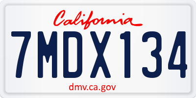 CA license plate 7MDX134