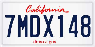 CA license plate 7MDX148