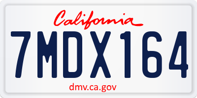 CA license plate 7MDX164