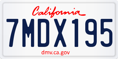 CA license plate 7MDX195