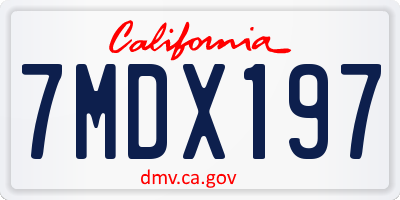 CA license plate 7MDX197