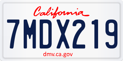 CA license plate 7MDX219