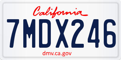 CA license plate 7MDX246