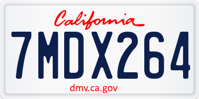 CA license plate 7MDX264