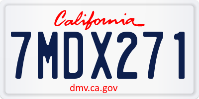 CA license plate 7MDX271