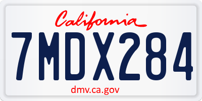 CA license plate 7MDX284