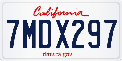 CA license plate 7MDX297