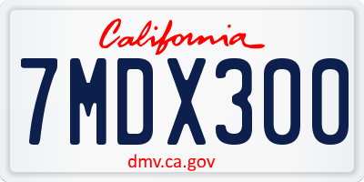 CA license plate 7MDX300