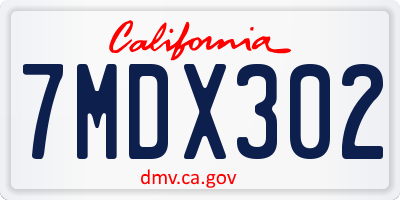 CA license plate 7MDX302