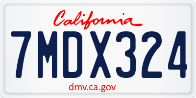 CA license plate 7MDX324