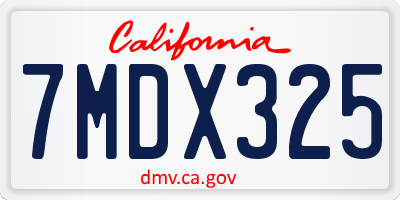 CA license plate 7MDX325