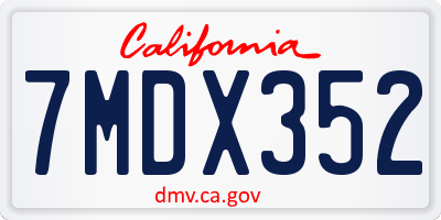 CA license plate 7MDX352