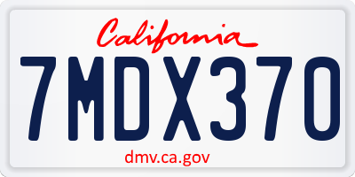 CA license plate 7MDX370