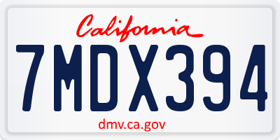 CA license plate 7MDX394