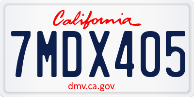 CA license plate 7MDX405