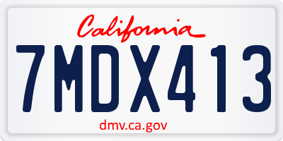 CA license plate 7MDX413