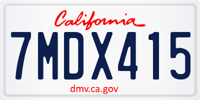 CA license plate 7MDX415