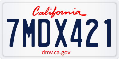 CA license plate 7MDX421