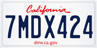 CA license plate 7MDX424