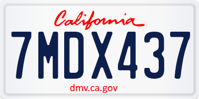 CA license plate 7MDX437