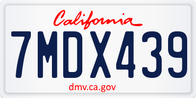 CA license plate 7MDX439