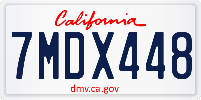CA license plate 7MDX448