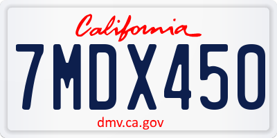 CA license plate 7MDX450
