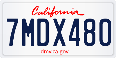 CA license plate 7MDX480