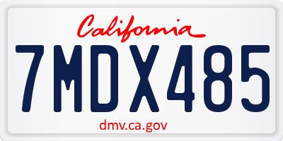 CA license plate 7MDX485