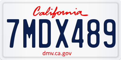 CA license plate 7MDX489