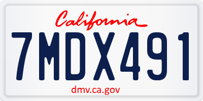 CA license plate 7MDX491