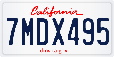 CA license plate 7MDX495