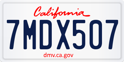 CA license plate 7MDX507