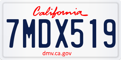 CA license plate 7MDX519