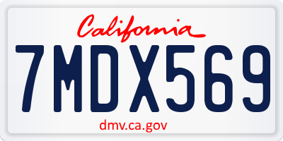 CA license plate 7MDX569