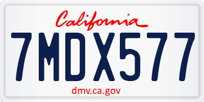CA license plate 7MDX577