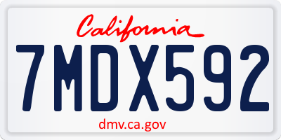 CA license plate 7MDX592
