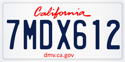 CA license plate 7MDX612