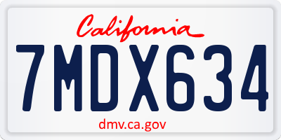 CA license plate 7MDX634